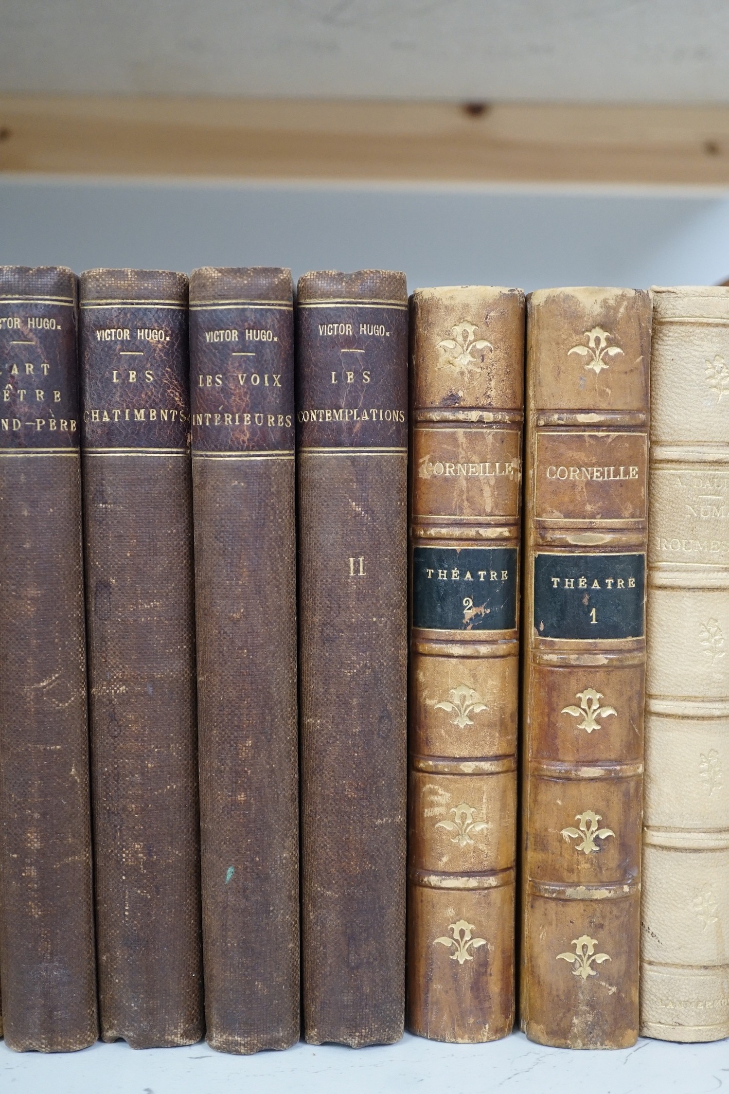 A small quantity of leather bound books